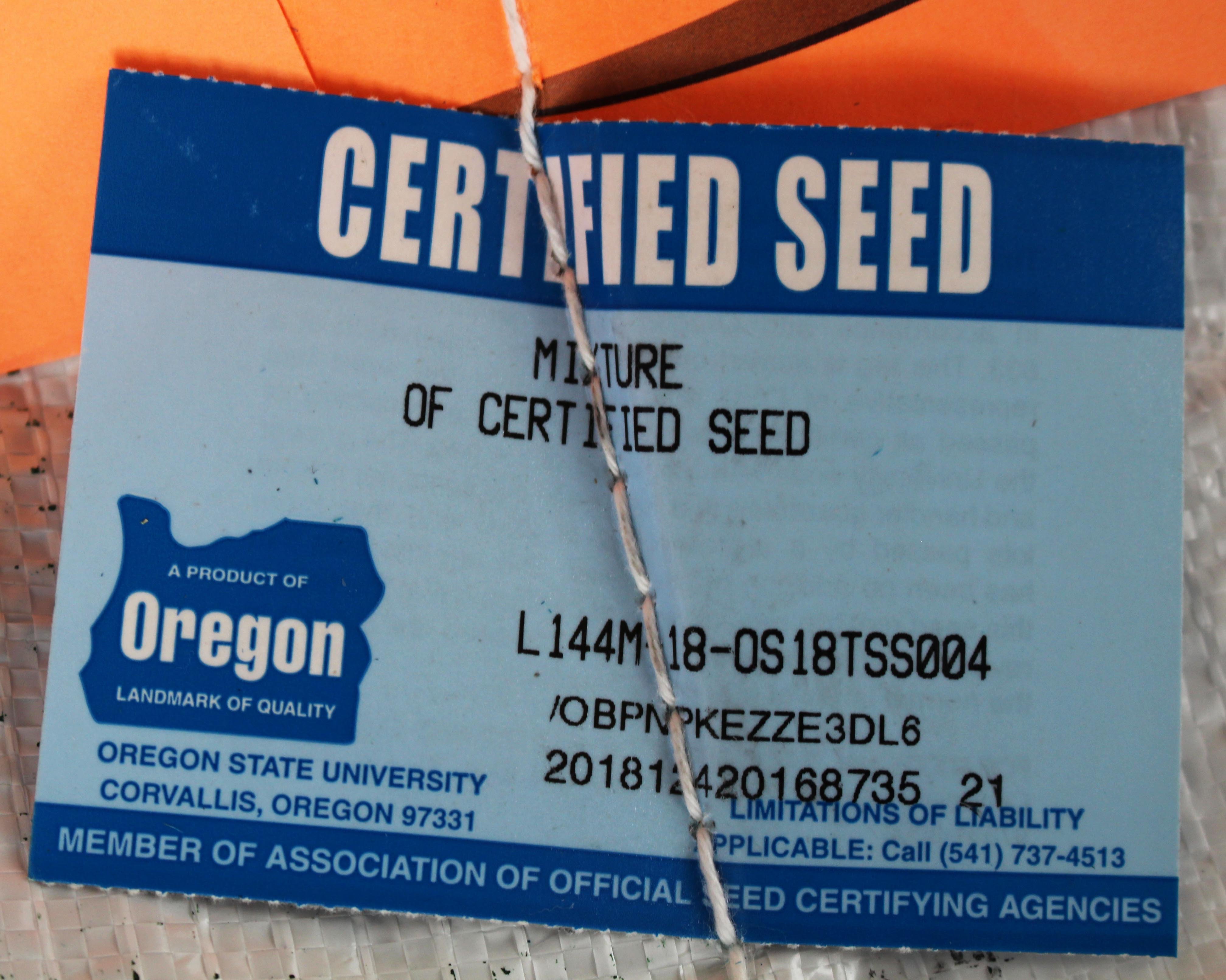 blue tag certified fescue seed