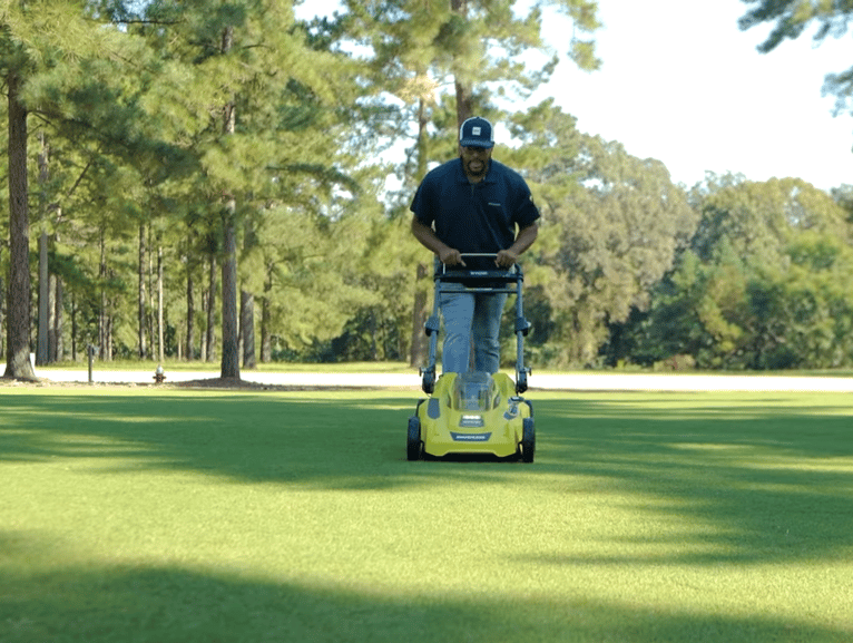 Mow Like a Pro cover image with Andre mowing