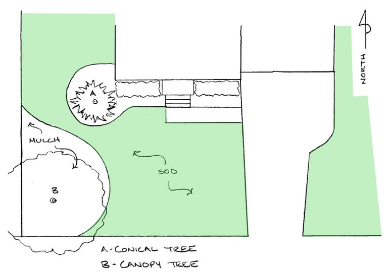 Shannon Landscape plan for lawn area with trees