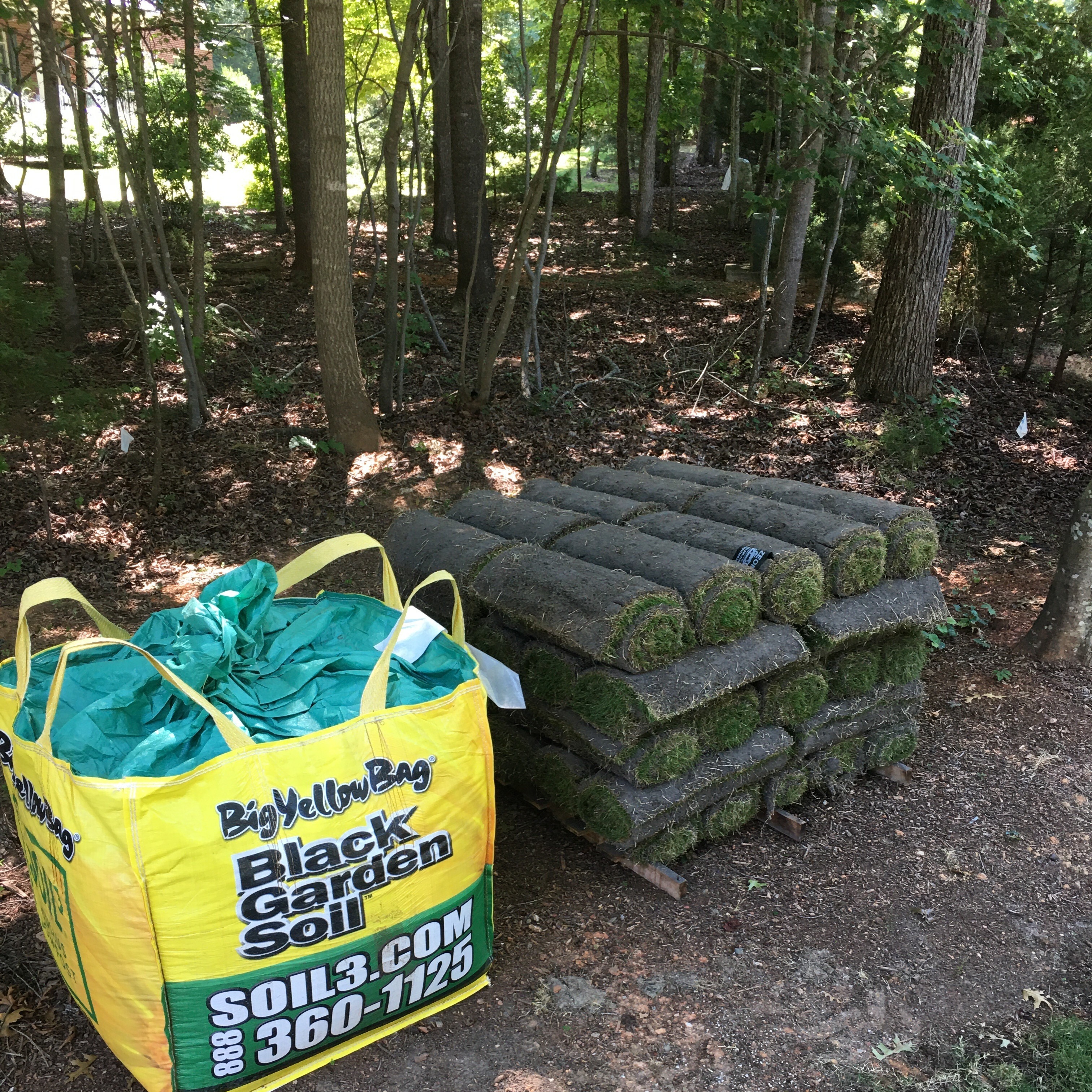 store pallets of sod in the shade